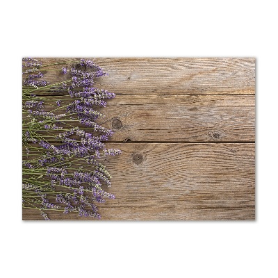 Quadro in vetro Lavanda su legno