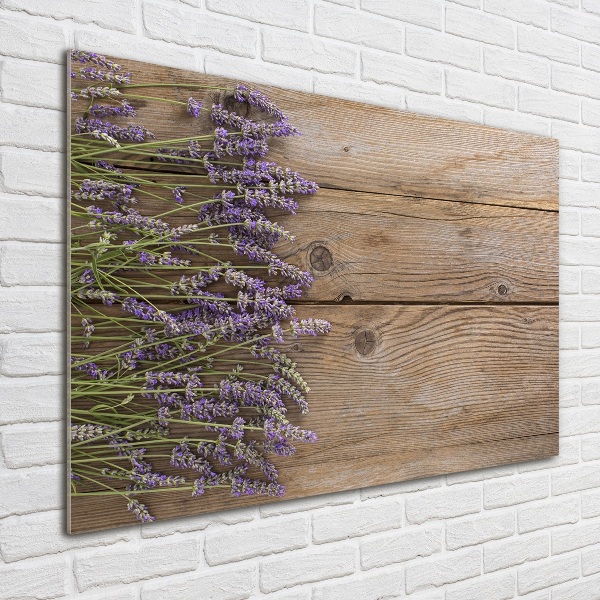 Quadro in vetro Lavanda su legno