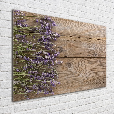 Quadro in vetro Lavanda su legno