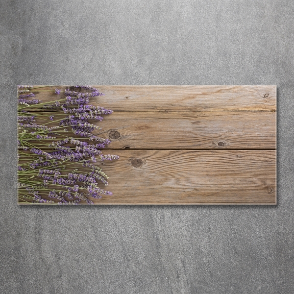 Quadro in vetro Lavanda su legno