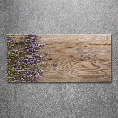 Quadro in vetro Lavanda su legno