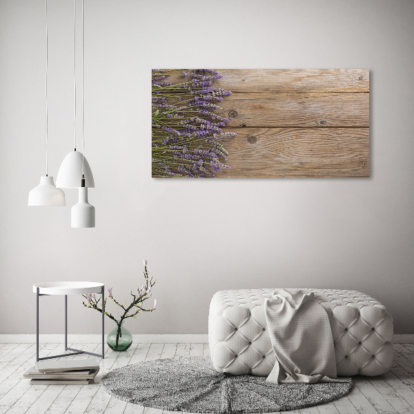 Quadro in vetro Lavanda su legno