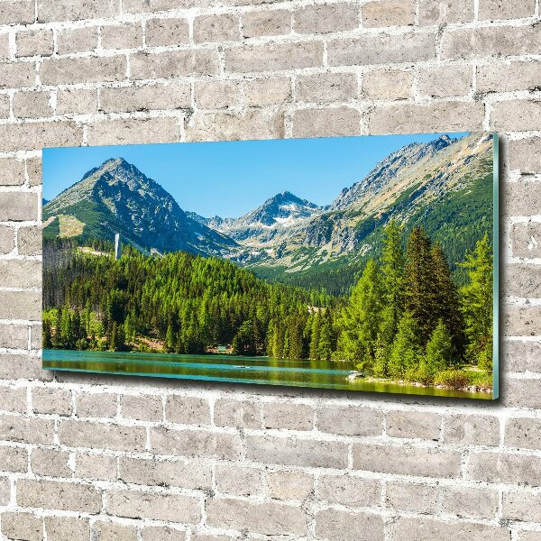 Quadro in verde Lago tra le montagne