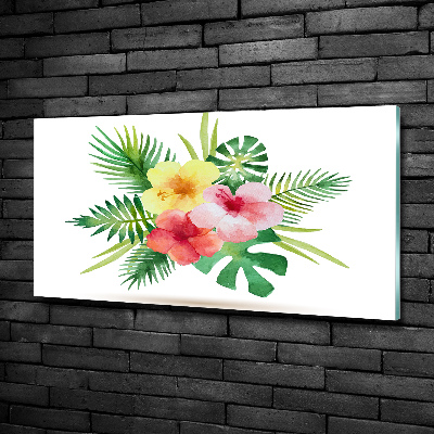 Quadro in verde Fiori hawaiani