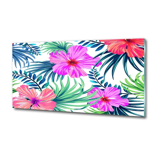 Quadro su vetro Fiori hawaiani
