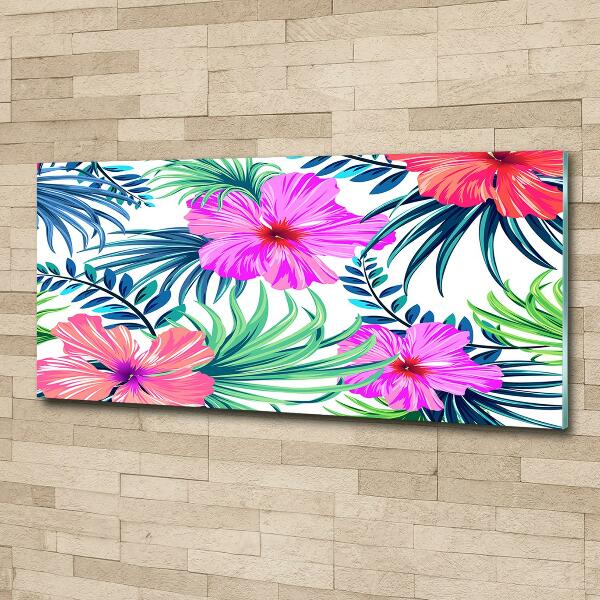 Quadro su vetro Fiori hawaiani