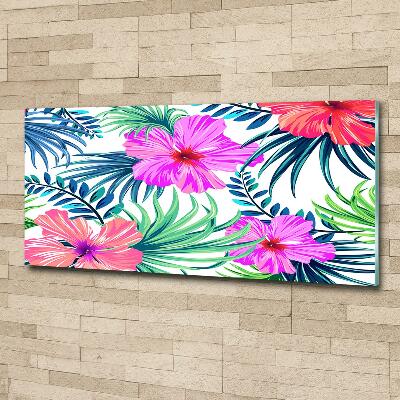 Quadro su vetro Fiori hawaiani