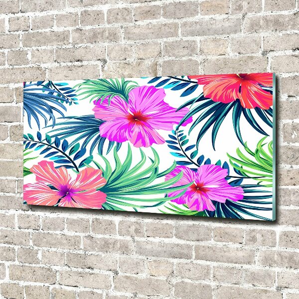 Quadro su vetro Fiori hawaiani