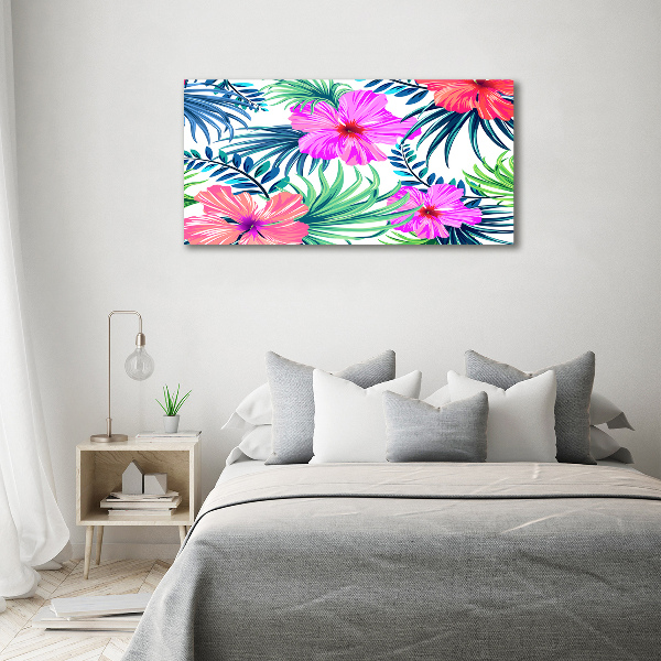 Quadro su vetro Fiori hawaiani