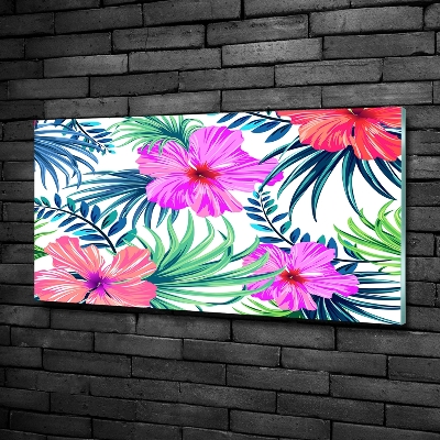 Quadro su vetro Fiori hawaiani