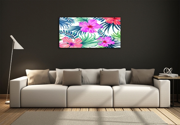 Quadro su vetro Fiori hawaiani