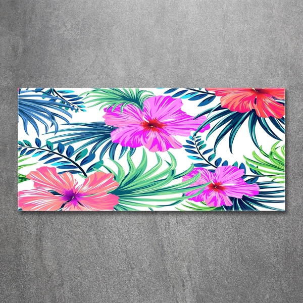 Quadro su vetro Fiori hawaiani