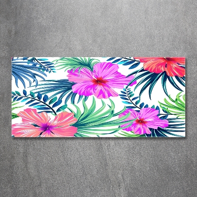 Quadro su vetro Fiori hawaiani