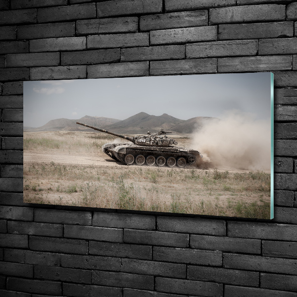 Quadro su vetro Carro armato nel deserto