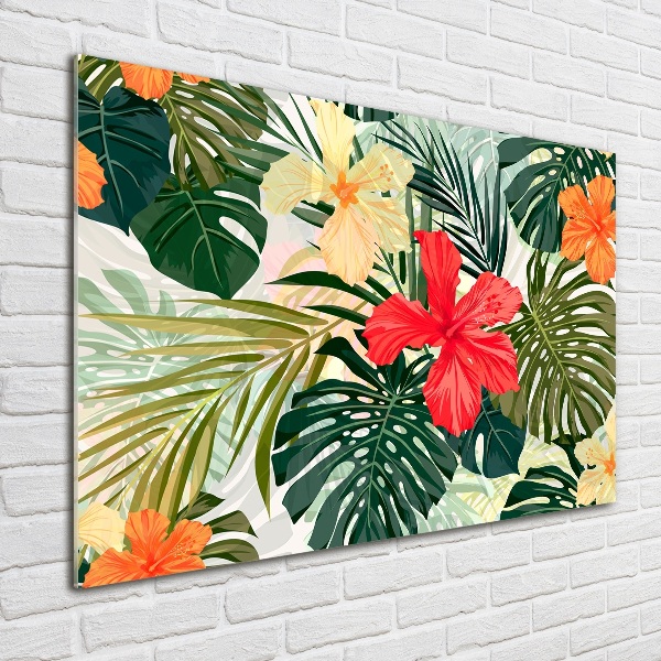 Quadro vetro Fiori hawaiani