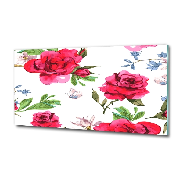 Quadro su vetro Rose rosse