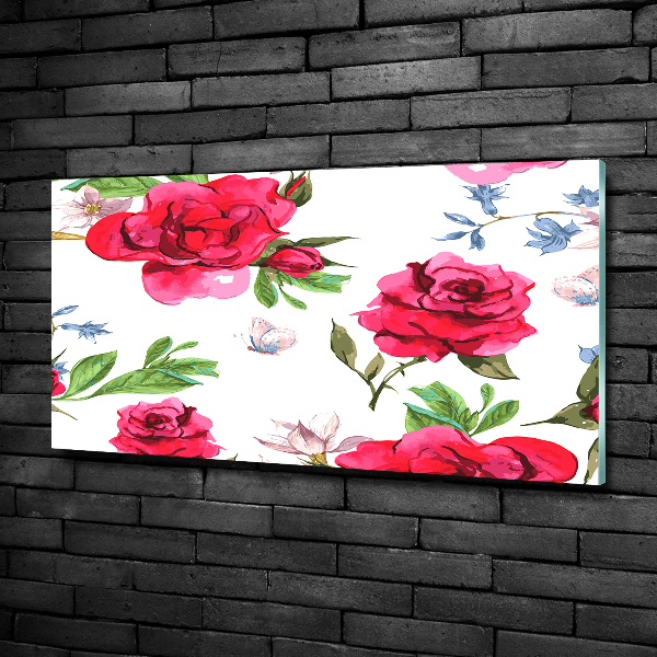 Quadro su vetro Rose rosse
