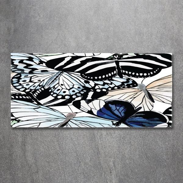 Quadro in verde Farfalle e fiori