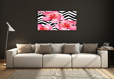 Quadro su vetro Fiori hawaiani