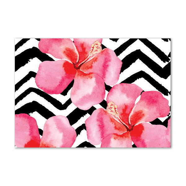 Quadro su vetro Fiori hawaiani