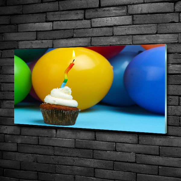 Quadro vetro Cupcake di compleanno