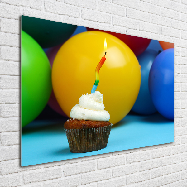 Quadro vetro Cupcake di compleanno