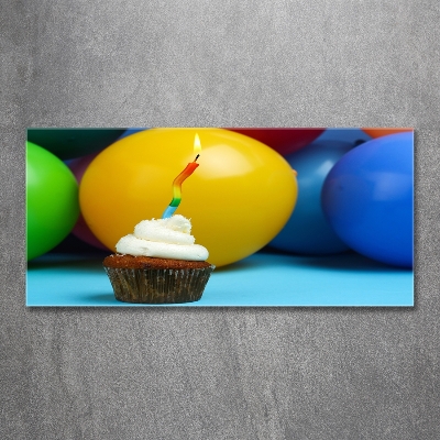 Quadro vetro Cupcake di compleanno