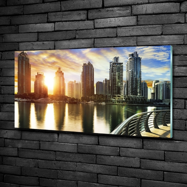 Quadro in vetro Tramonto a Dubai
