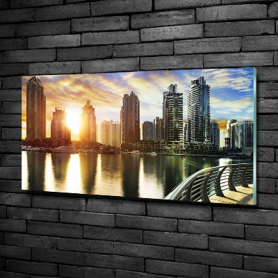 Quadro in vetro Tramonto a Dubai