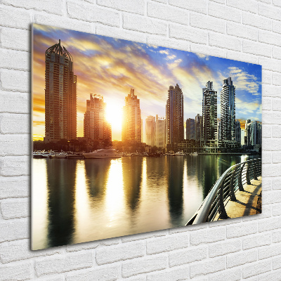 Quadro in vetro Tramonto a Dubai