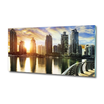 Quadro in vetro Tramonto a Dubai