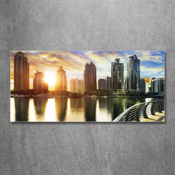 Quadro in vetro Tramonto a Dubai