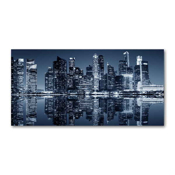 Quadro in verde Singapore di notte