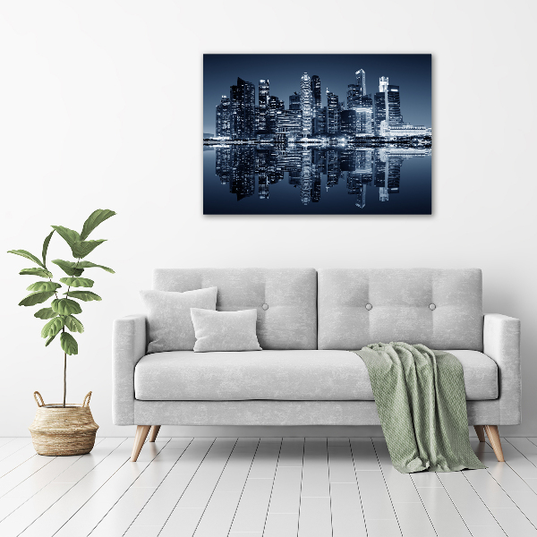 Quadro in verde Singapore di notte