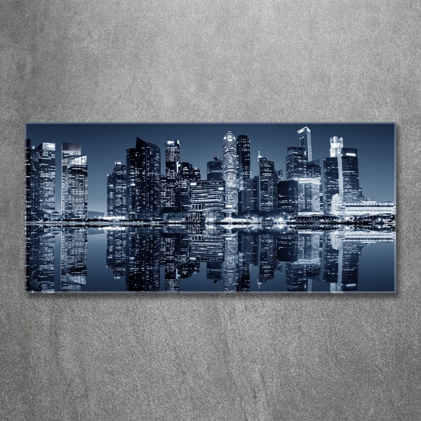 Quadro in verde Singapore di notte