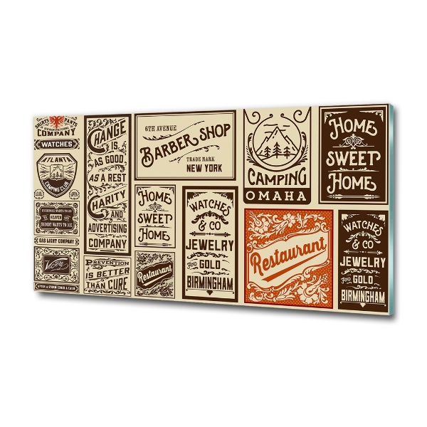 Quadro vetro Pubblicità ed etichette