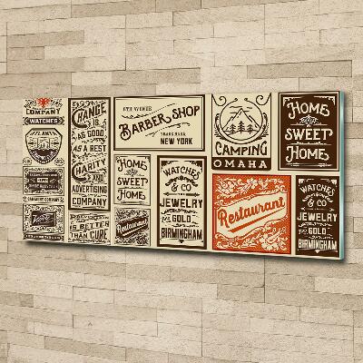 Quadro vetro Pubblicità ed etichette