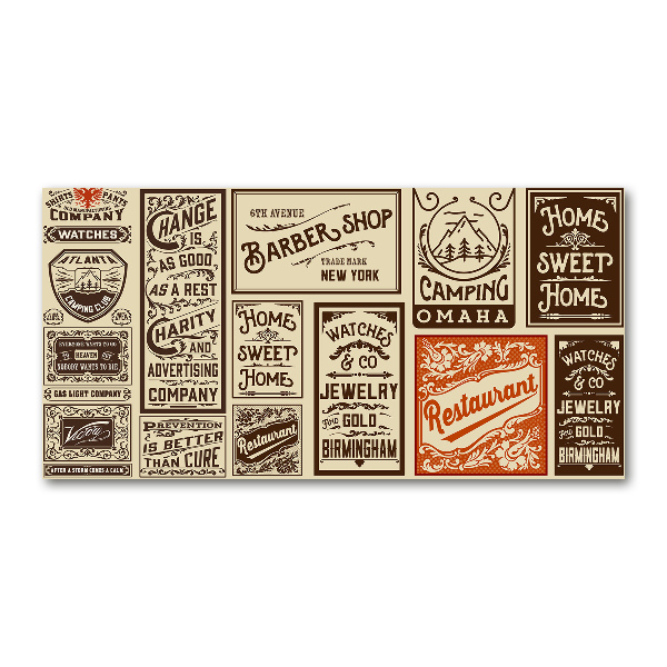 Quadro vetro Pubblicità ed etichette