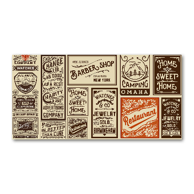 Quadro vetro Pubblicità ed etichette