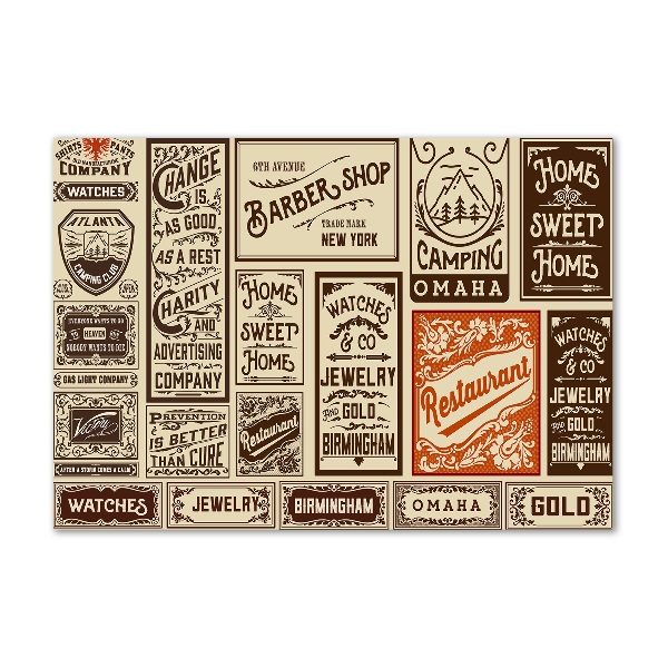 Quadro vetro Pubblicità ed etichette