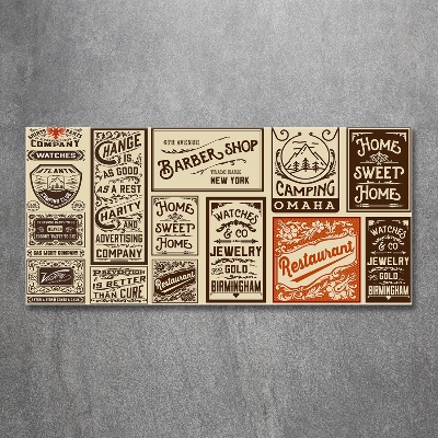 Quadro vetro Pubblicità ed etichette