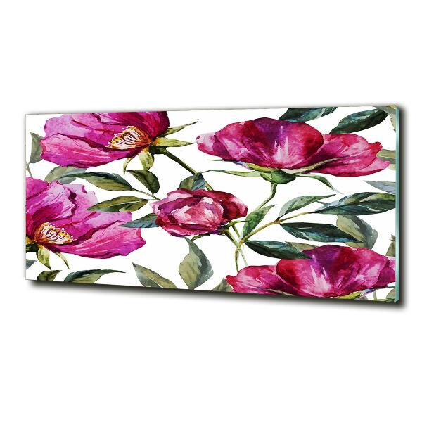 Quadro in vetro Peonie rosa