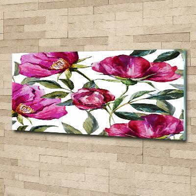 Quadro in vetro Peonie rosa