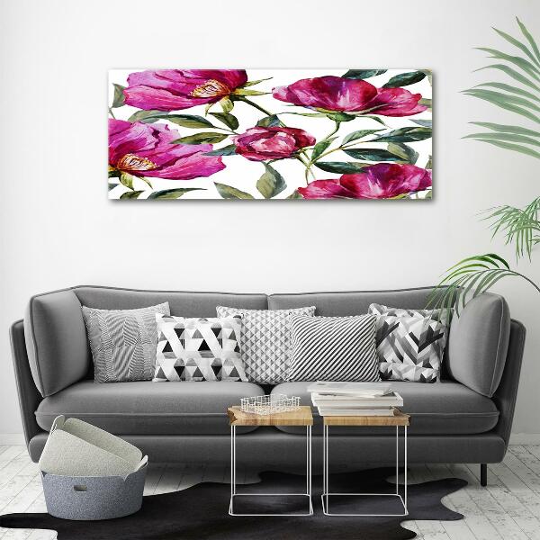 Quadro in vetro Peonie rosa