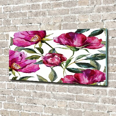 Quadro in vetro Peonie rosa