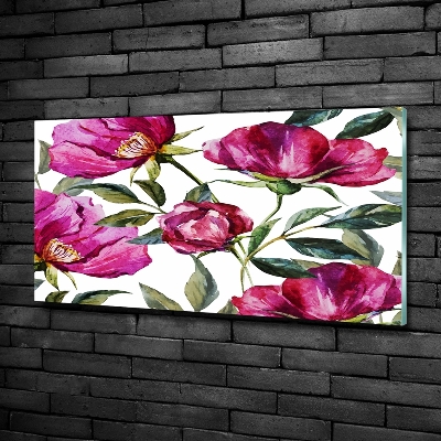 Quadro in vetro Peonie rosa