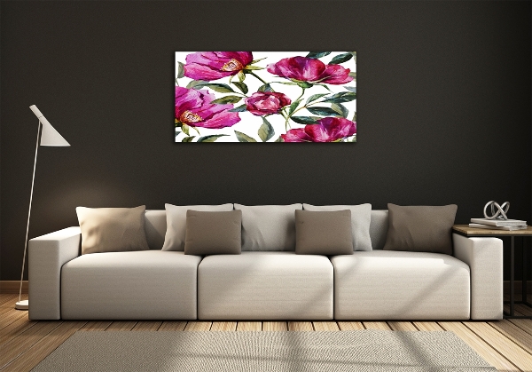 Quadro in vetro Peonie rosa
