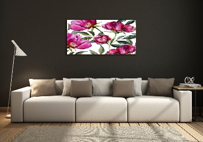 Quadro in vetro Peonie rosa