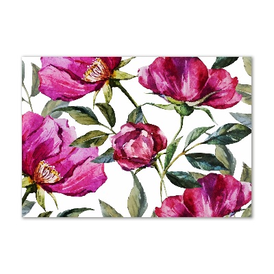 Quadro in vetro Peonie rosa