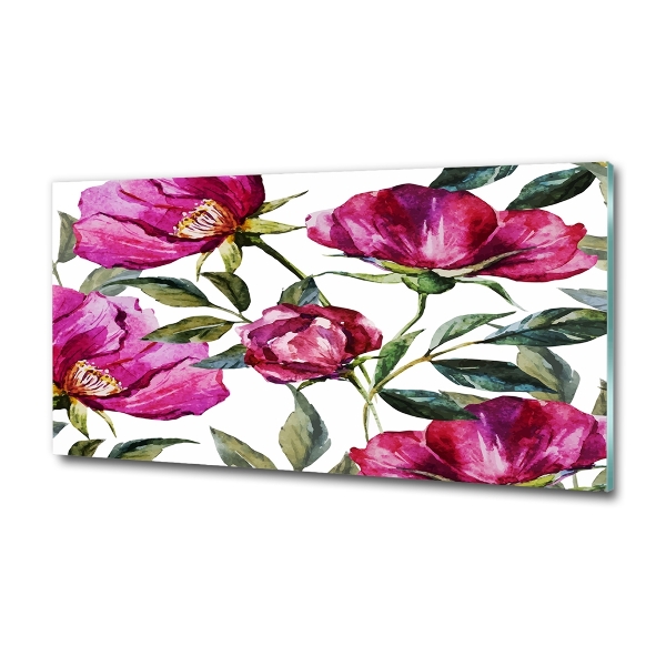 Quadro in vetro Peonie rosa